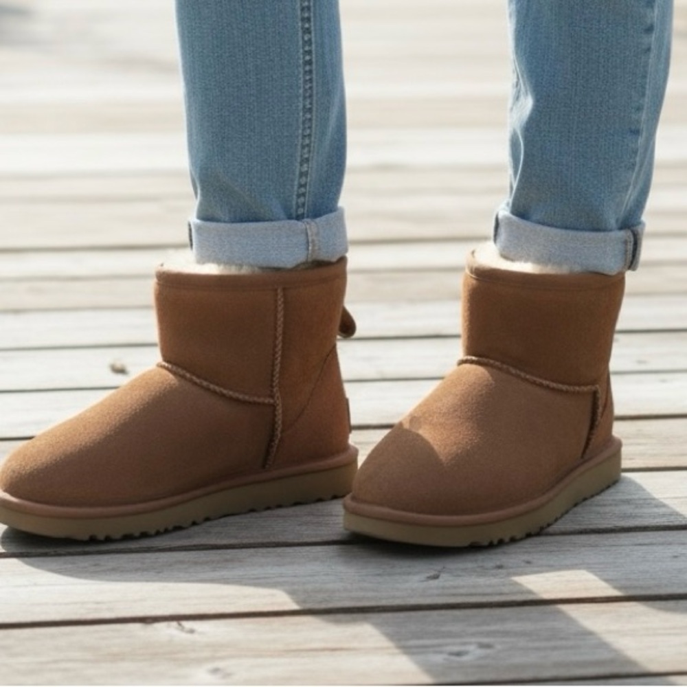 UGG CLASSIC ULTRA MINI CHESTNUT BOOTS Sheepskin Footwear NWOT - Picture 2 of 10